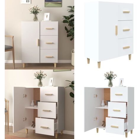 Aparador de madera de ingeniería blanco 69,5x34x90 cm - Almacenamiento - Aparador decorativo