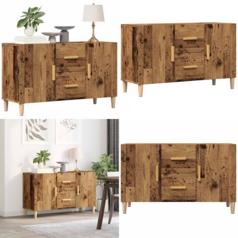 Aparador de madera de ingeniería envejecida 100x36x60 cm - Aparador de madera - Madera de ingeniería