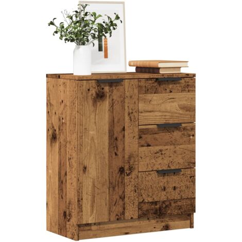 Aparador de madera de ingeniería envejecida 60x30x70 cm
