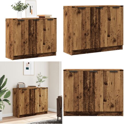 Aparador de madera de ingeniería envejecida 90,5x30x70 cm - Aparador de madera - Almacenamiento organizado