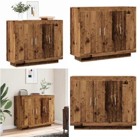 Aparador de madera de ingeniería envejecida 92x35x75 cm - Almacenamiento - Muebles de salón