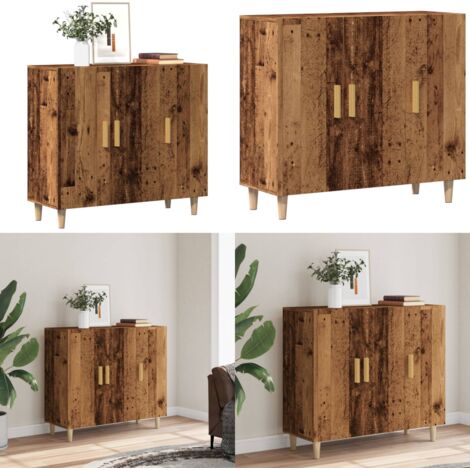 Aparador de madera de ingeniería envejecido 90x34x80 cm - Almacenamiento - Muebles decorativos