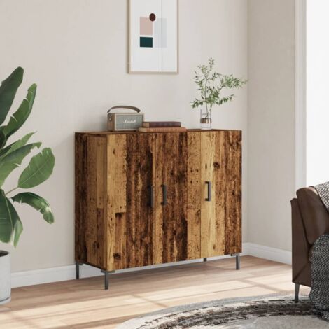 Aparador de madera de ingeniería envejecido 90x34x80 cm vidaXL