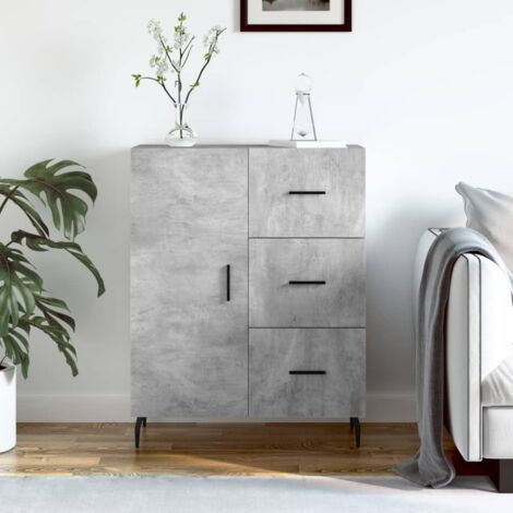 Aparador de madera de ingeniería gris hormigón 69,5x34x90 cm vidaXL