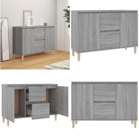 Aparador de madera de ingeniería gris Sonoma 101x35x70 cm - Aparador de madera contrachapada - Aparador gris Sonoma