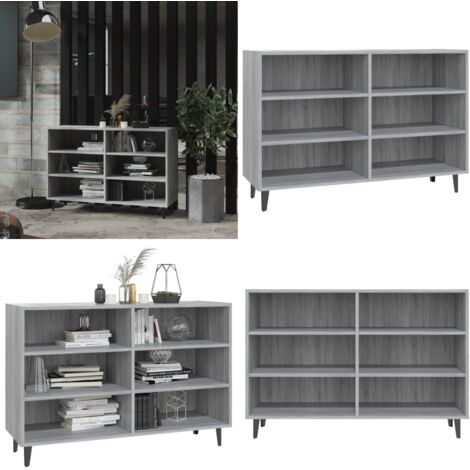 Aparador de madera de ingeniería gris Sonoma 103,5x35x70 cm - Aparador industrial - Aparador gris Sonoma