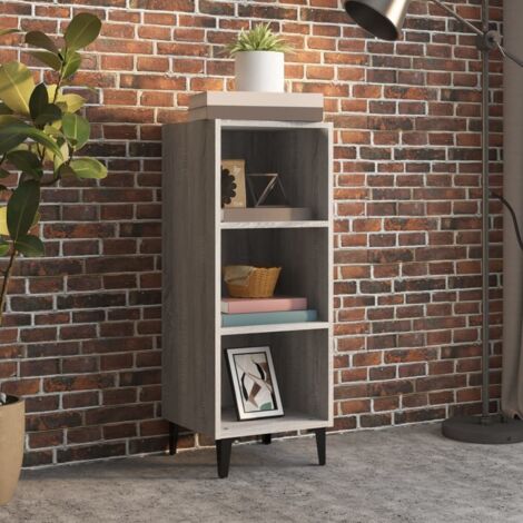 Aparador de madera de ingeniería gris Sonoma 34,5x32,5x90 cm vidaXL