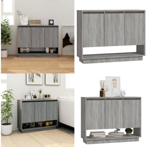 Aparador de madera de ingeniería gris Sonoma 97x31x75 cm - Aparador de madera contrachapada - Aparador gris Sonoma