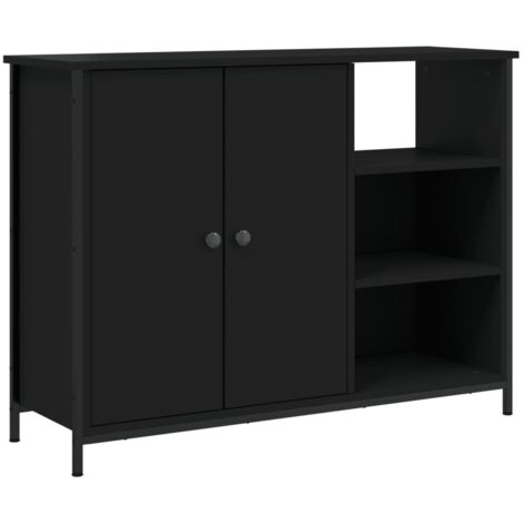 Aparador de madera de ingeniería negro 100x33x75 cm vidaXL