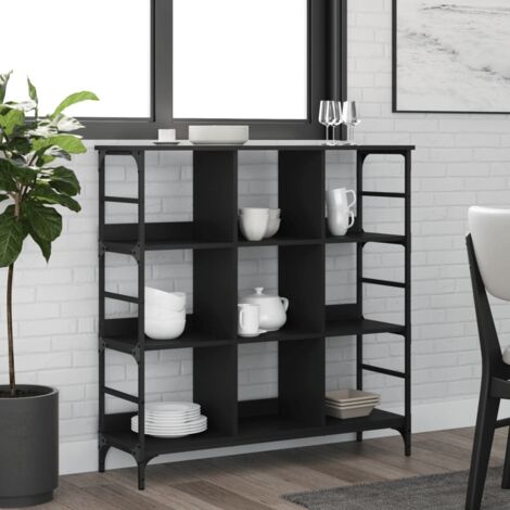 Aparador de madera de ingeniería negro 102x32x103,5 cm vidaXL