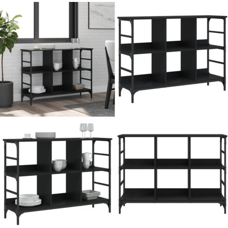 Aparador de madera de ingeniería negro 102x32x73,5 cm - Aparador de madera de ingeniería - Aparador negro