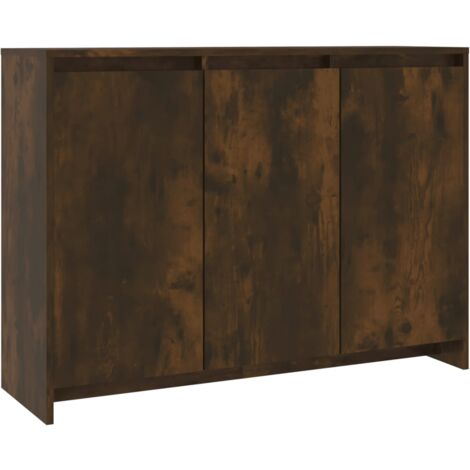 Aparador de madera de ingeniería roble ahumado 102x33x75 cm vidaXL