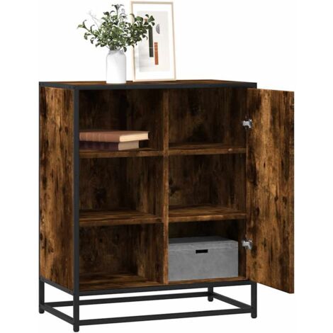 Aparador de madera de ingeniería roble ahumado 62x35x76 cm vidaXL