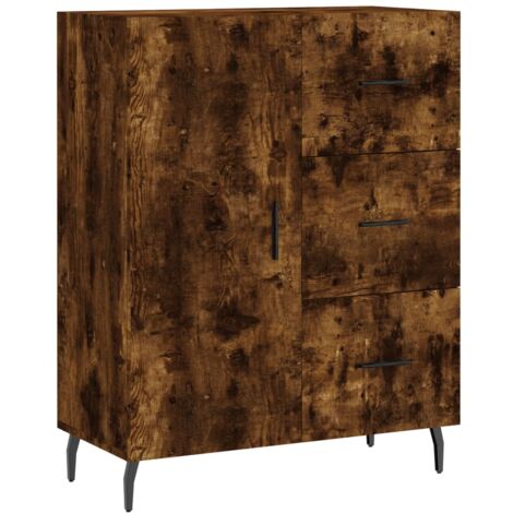 Aparador de madera de ingeniería roble ahumado 69,5x34x90 cm vidaXL