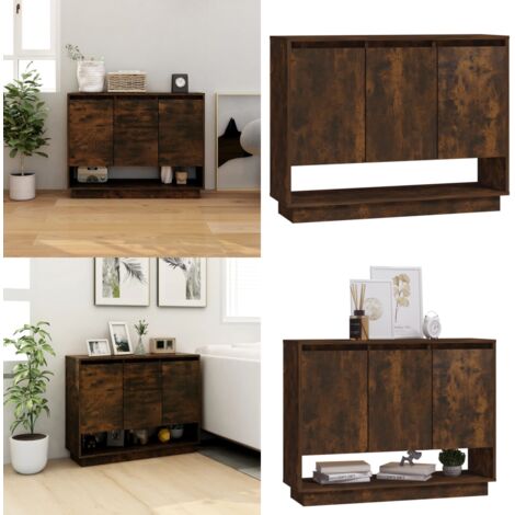 Aparador de madera de ingeniería roble ahumado 97x31x75 cm - Aparador de roble - Aparador decorativo