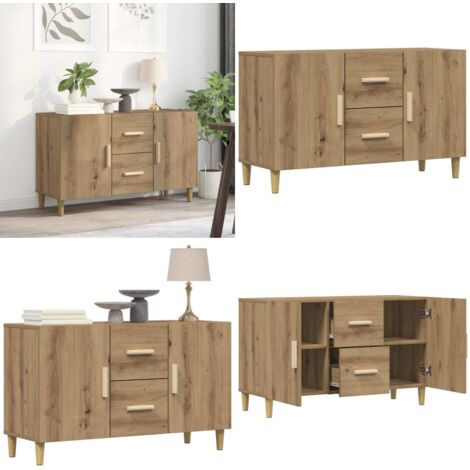 Aparador de madera de ingeniería roble artisan 100x36x60 cm - Almacenamiento - Armario de cocina