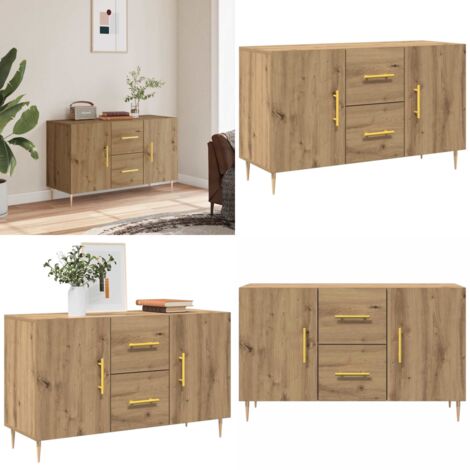Aparador de madera de ingeniería roble artisan 100x36x60 cm - Aparador de madera - Madera de ingeniería