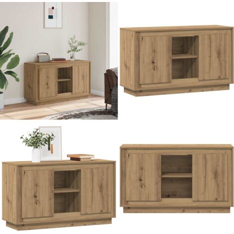 Aparador de madera de ingeniería roble artisan 102x35x60 cm - Aparador de roble - Muebles de almacenamiento