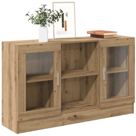 Aparador de madera de ingeniería roble artisan 120x30,5x70 cm