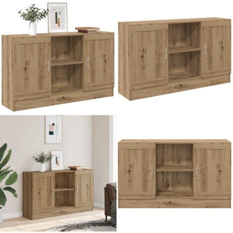 Aparador de madera de ingeniería roble artisan 120x30,5x70 cm - Aparador de roble - Aparador de madera de ingeniería