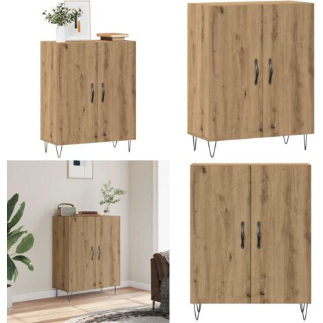 Aparador de madera de ingeniería roble artisan 69,5x34x90 cm - Aparador de roble - Aparador de madera contrachapada