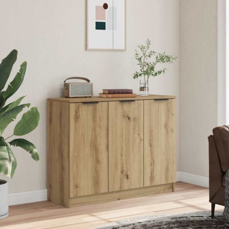Aparador de madera de ingeniería roble artisan 90,5x30x70 cm