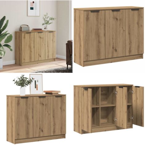 Aparador de madera de ingeniería roble artisan 90,5x30x70 cm - Aparador de madera contrachapada - Aparador de roble