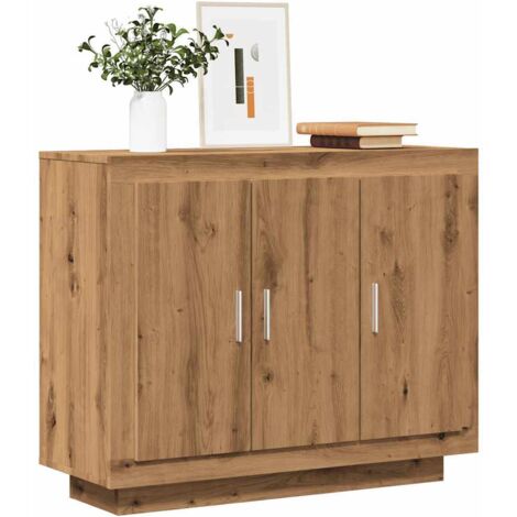 Aparador de madera de ingeniería roble artisan 92x35x75 cm vidaXL
