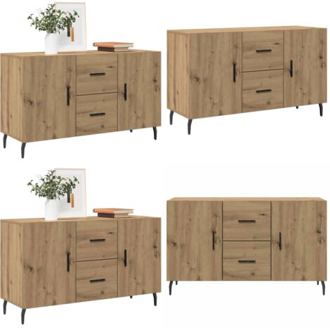 Aparador de madera de ingeniería roble artisian 100x36x60 cm - Aparador de madera - Madera de ingeniería