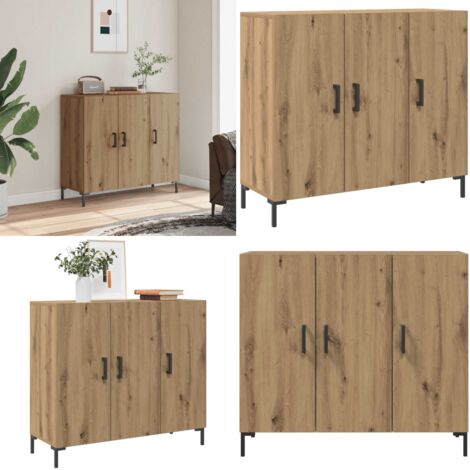 Aparador de madera de ingeniería roble artisian 90x34x80 cm - Aparador de madera - Madera de ingeniería