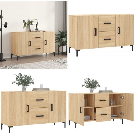 Aparador de madera de ingeniería roble Sonoma 100x36x60 cm - Aparador de madera contrachapada - Aparador de roble Sonoma