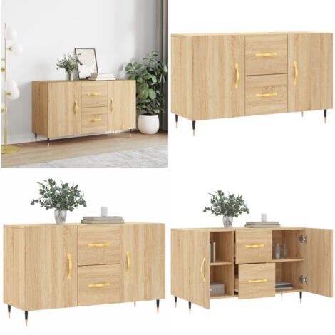 Aparador de madera de ingeniería roble Sonoma 100x36x60 cm - Aparador de madera contrachapada - Aparador de roble Sonoma
