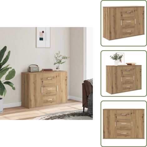 Aparador de madera de ingeniería - vidaXL Aparador de madera de ingeniería roble artisan 90x29,5x65 cm - Aparador de hogar