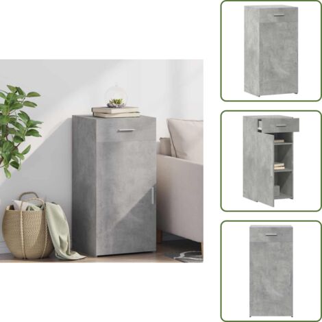 Aparador de madera de ingeniería - vidaXL Aparador madera de ingeniería gris hormigón 45x42,5x93 cm - Aparador decorativo