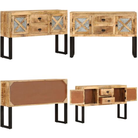 Aparador de madera de mango rugosa 110x30x74 cm - Madera de mango rugosa - Armario lateral