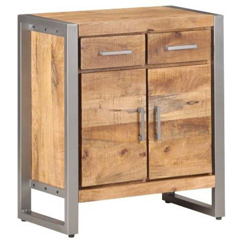 

Aparador de madera de mango rugosa 60x35x72 cm - Marrón