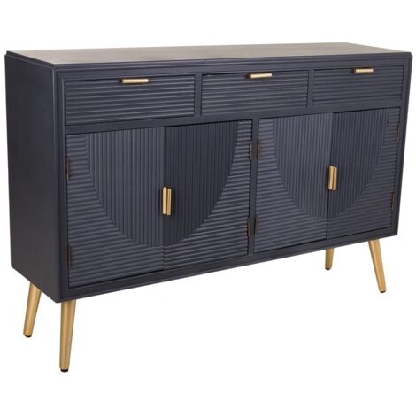 Aparador de madera gris oscuro 121.5x34x81.5
