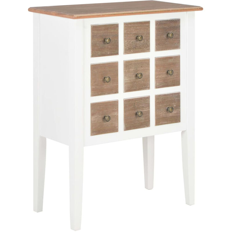 

Happyshopping - Aparador de madera maciza blanco 54x30x80 cm