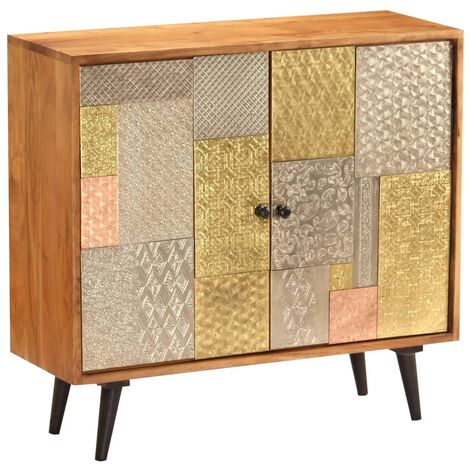 Aparador de madera maciza de acacia 80x30x75 cm vidaXL - Multicolor