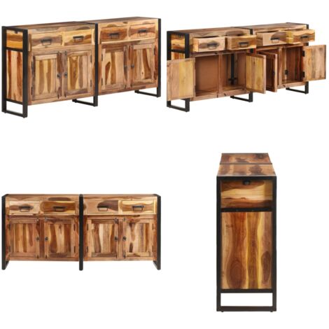 Aparador de madera maciza de acacia acabado miel 172x35x80 cm - Acacia - Aparador de almacenamiento