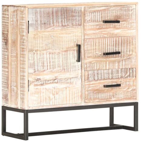 Aparador de madera maciza de acacia blanco 73x30x75 cm vidaXL
