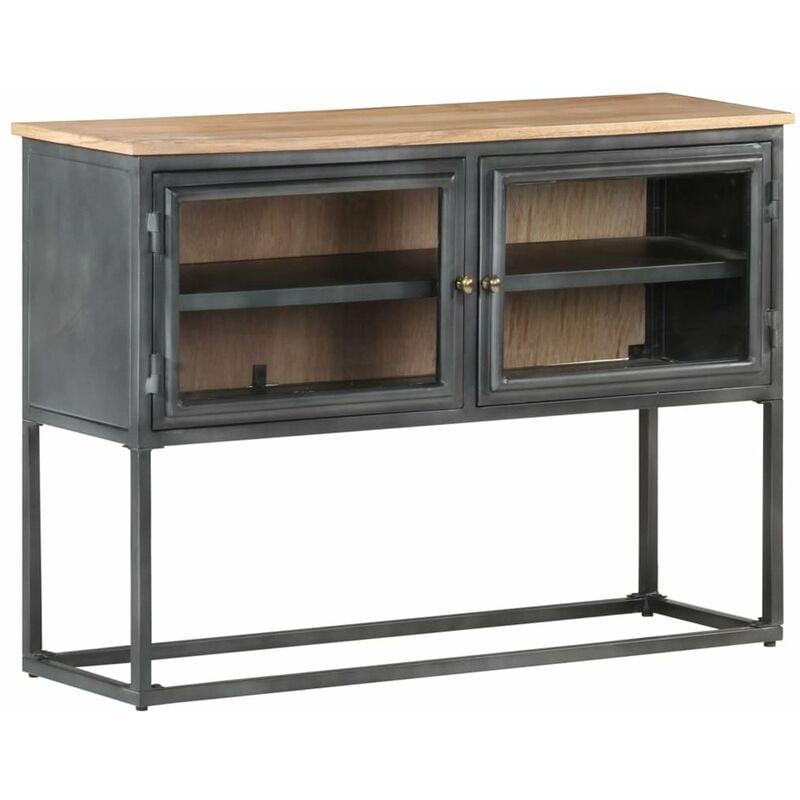 

Happyshopping - Aparador de madera maciza de acacia gris 100x30x70 cm