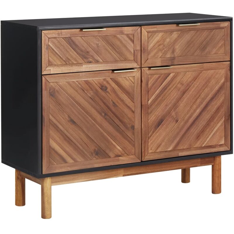 

Aparador de madera maciza de acacia y MDF 90x33,5x75 cm