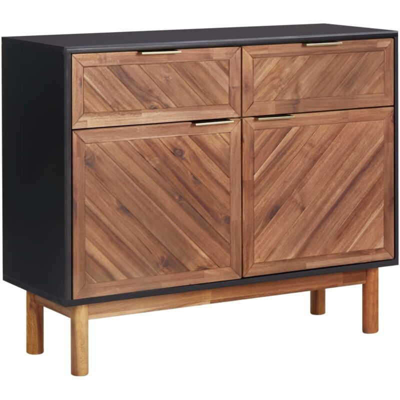 

vidaXL Aparador de madera maciza de acacia y MDF 90x33,5x75 cm - Marrón