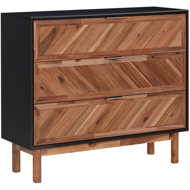 

vidaXL Aparador de madera maciza de acacia y MDF 90x33,5x8 cm - Marrón