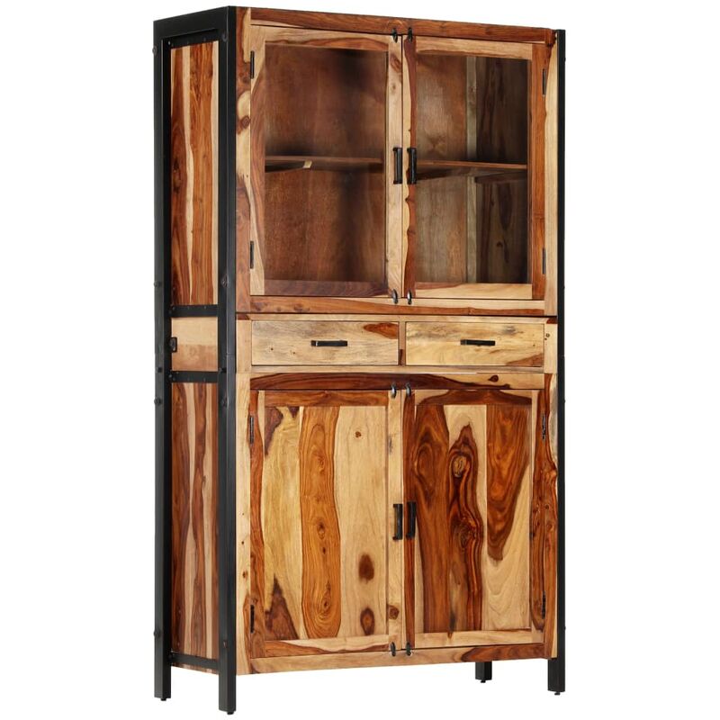 

Aparador con Vitrina 100x40x175 cm de Madera Maciza de Sheesham - Marrón - Vidaxl