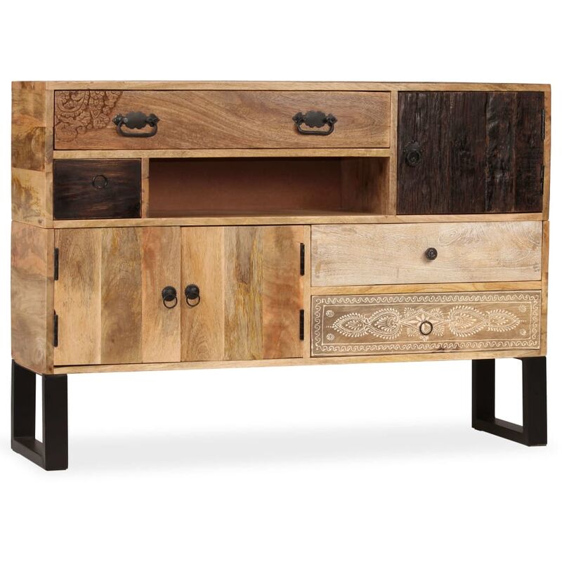 

Aparador de madera maciza de mango 115x30x80 cm - Marrón