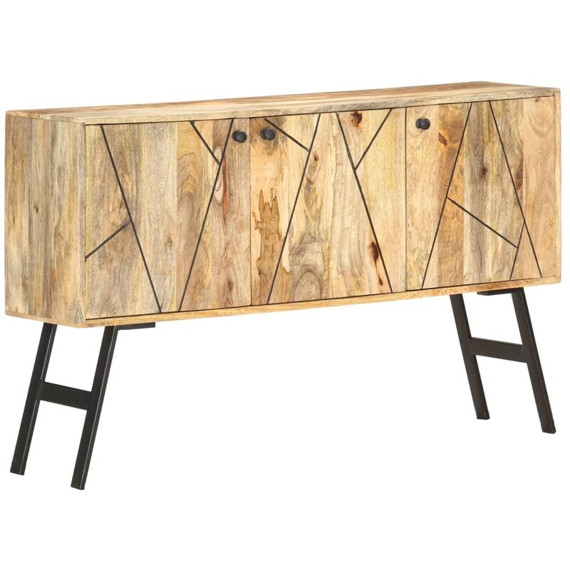 

Aparador 118x30x75 cm de Madera Maciza de Mango Negro - Marrón - Vidaxl