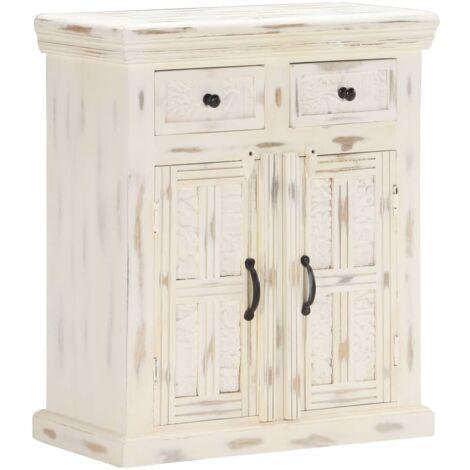 vidaXL Madera Maciza de Mango Aparador Blanco Mobiliario Decorativo Multitalle