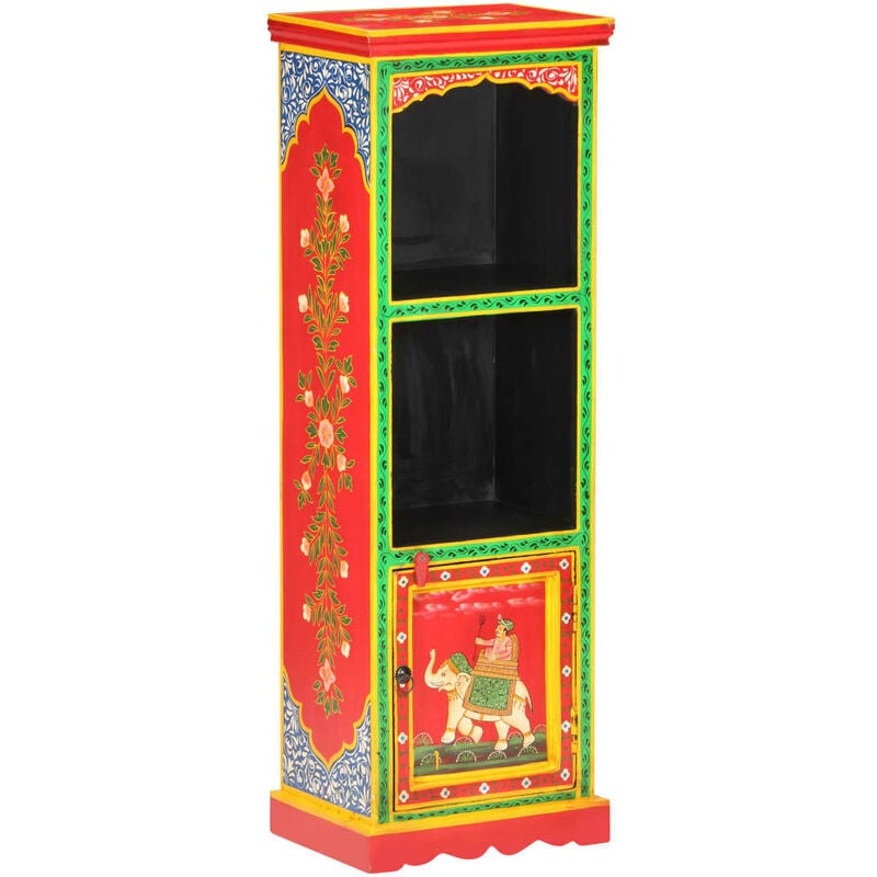 

Aparador de madera maciza de mango pintada a mano 40x30x120 cm - Multicolor